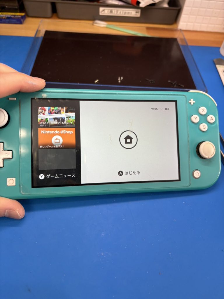 Nintendo Switch Lite 画面が表示される状態に